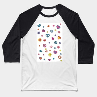 Peace Love Flowers Baseball T-Shirt